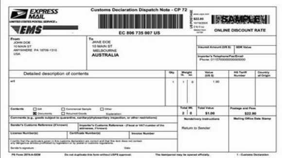 Postal Express Customs Clearance